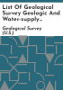 List_of_Geological_Survey_geologic_and_water-supply_reports_and_maps_for_Pennsylvania_and_New_Jersey